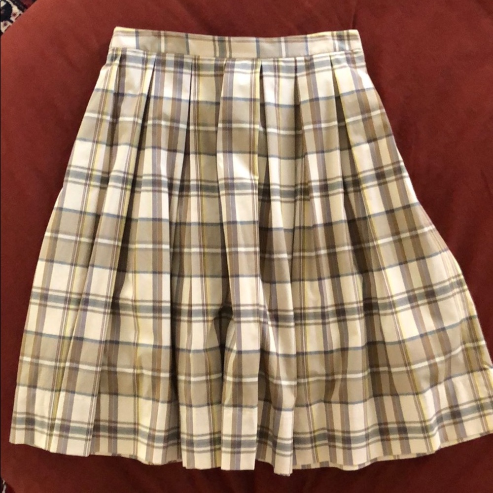 THEORY plaid, pleated full skirt size 4